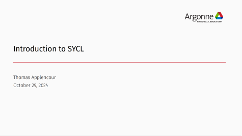 SYCL at 2024 ALCF Hands-on HPC Workshop 