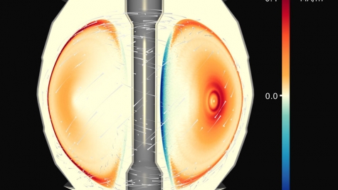 Trapped(leftcross-section)and passing(right cross-section)electronscarried inthebootstrap current of a tokamak