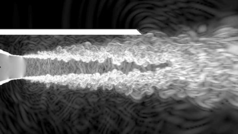 High-fidelity simulation of exhaust nozzle under installed configuration