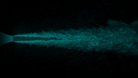 Noise generation due to turbulent mixing of exhaust flow