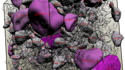 A visualization of the flow of concrete, a complex suspension