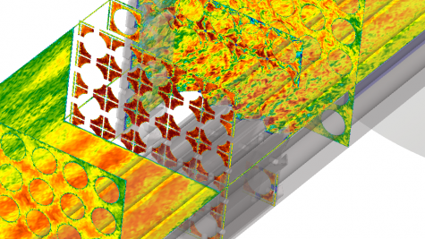 Axial velocity in Nek5000 LES simulation of 2012 OECD/NEA Matis benchmark experiment which is one of the experiments chosen for cross-verification and validation in 2013 ALCC project. 