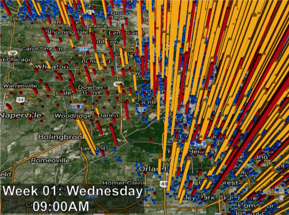 Occupancy patterns generated by Argonne's CityCOVID model