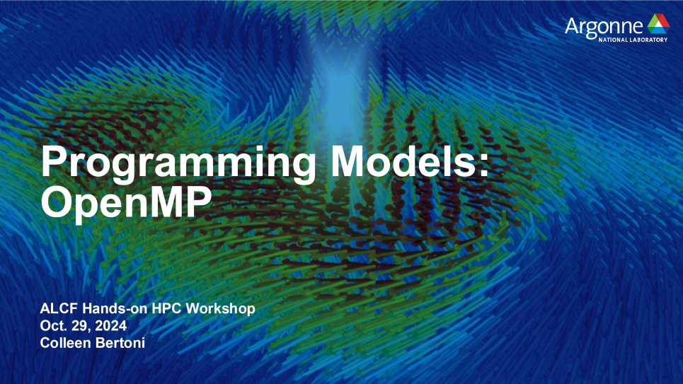 OpenMP at 2024 ALCF Hands-on HPC Workshop 