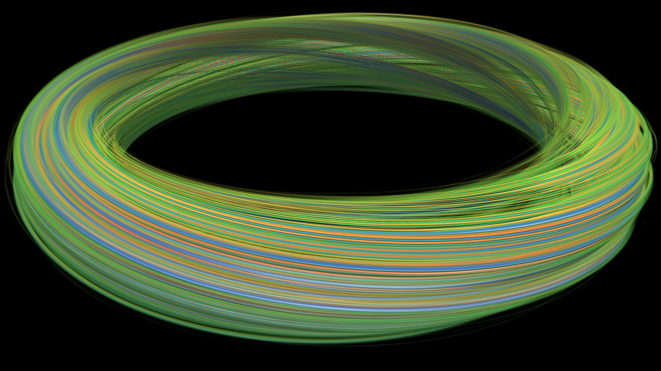 Electrostatic potential in a particle-in-cell simulation of a tokamak plasma.