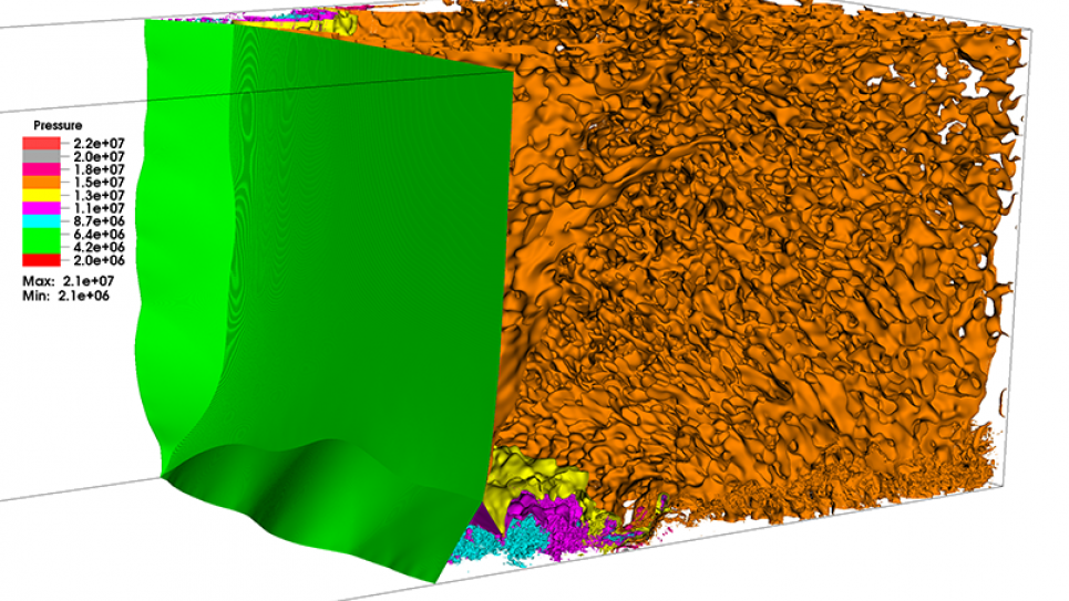 Three-dimensional view of shock reflection in a square tube