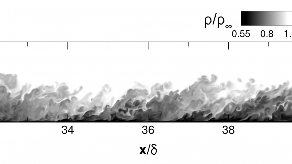 Sample slice of the instantaneous density field 